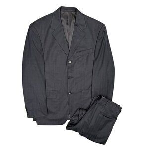 Joseph & Feiss International Suit 2pc Pinstripe Black 38R 32x28